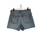 Madewell Blue Cotton Blend Button Fly Fringe Trim Denim Jean Shorts Women Sz 32 Photo 1