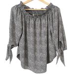 Michael Kors  Galyn Black and White Off the Shoulder Top NWT Size Medium Photo 0