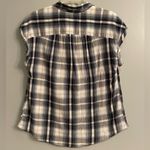 Lucky Brand Navy Plaid Button-Up Sleeveless Shirt Photo 4