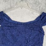 Foxiedox Dress Blue Lace Off Shoulder Floral Party Cocktail Wedding Guest Size S Photo 4