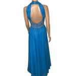 Mike Benet Formals turquoise blue Evening Gown size 12 Vintage Long Halter New Photo 1