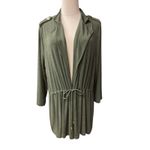 Chico's Traveler Women's Long Sleeve Cinch Waist Green Blazer Jacket Size Large Photo 1