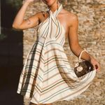 ZARA Multicolor Striped Linen Blend Halter Summer Dress NWT Size S Photo 2