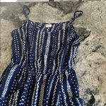 CAbi  #5048 Navy White‎ Printed Margherita Midi Sun Dress Size M 100% viscose Photo 6