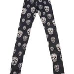 H&M Divided Womens Leggings Skull Print Skinny Stretch Black White Size 6 Photo 3