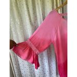 Bali Designs Ombre Quarter Bell Sleeve Lace Trim Kaftan Cover Up Dress S Pink Photo 2