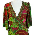 Farm Rio Tropical Bohemian Flutter Sleeve Wrap Maxi Dress Size Medium Photo 8