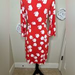 Boden Miriam Dress in Reddish Orange Floral Print with Bell Sleeves Sz 8L Red Photo 11