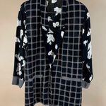 Vintage Carole Little 6 Petite 80's Floral Geometric Plaid Multi Print Blazer Black Size 6P Photo 0