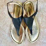 Thalia Sodi  Black Isaa Thong Wedge Ankle Strap Sandals Size 7 Photo 0