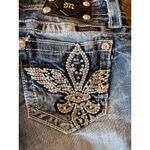 Miss Me Bermuda Denim Jean Shorts Women 28 Embellished Western Cowgirl Grunge Photo 1