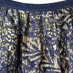 Walter 100% Silk‎ Blue Yellow White Tiered Mini Skirt Womens 0 Artsy Abstract Photo 1
