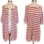 ZARA Oversized Crochet Knit Cardigan With Stripes Size XL Photo 1