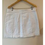 Madewell Button Front Stretch A-Line Mini Skirt White Denim Women's Size 14 Photo 4