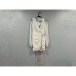 Mac Duggal  26655 White Long Blouson Sleeve Ruched Mini Dress Sz 4 Photo 3