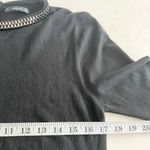 ZARA  Black Knit Long Sleeve Chain Detail Top Size Large Photo 3