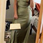 Reformation  Casette Silk Dress in Artichoke 10 Photo 8