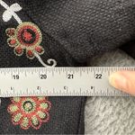 Coldwater Creek  Jacket Linen Cotton Blend Embroidered Boho‎ Art Floral Crochet M Photo 8