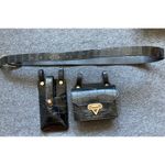 Women PU Leather Waist belt with 2 bags Fanny Pack Luxury‎ Women Belt Bag new Black Photo 2