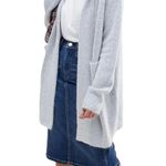 BLANK NYC Womens Hooded Teddy Bear Duster Cardigan Gray Size XS Neutral Cozy Photo 0