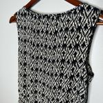 Max Studio black & white ikat sleeveless cropped jumpsuit pockets size medium Photo 7
