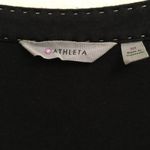 Athleta black sleeveless ruched exercise draped mini dress M Photo 4