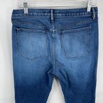3x1 NYC shredded crop high rise waist straight leg denim jeans EUC 30 fringe Photo 6
