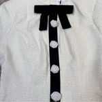 MABLE Tweed Mini Dress with Rhinestone Buttons White Photo 3
