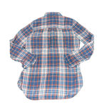 Madewell Super Soft Boyfriend Flannel Orange and Blue Size Small Photo 2