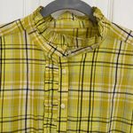 Loft NWOT Ruffle Trimmed Plaid Button Down Shirt Photo 5