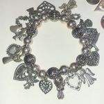 Silver Tone Angels Doves Hearts Boho Charm Beaded Bracelets Photo 6