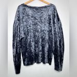 Free People  Milan Crushed Velvet Top Women Size Large Gray Long Sleeve Photo 3