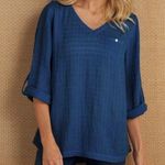 Soft Surroundings Topanga Top in Deep Blue Sea, New With out Tags Photo 0