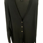 Avenue  Black V Neck Cardigan Abalone Buttons 22/24 Photo 0