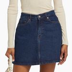 Reformation Lydia Denim High-Rise Mini Skirt Size 30 Dark Wash Navy Blue Photo 0
