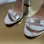 Nordstrom Silver Metallic Slingback Heeled Sandals Photo 4