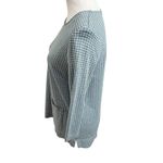 J.Jill Ponte Top Women’s Size Small Petite Blue Houndstooth Long Sleeve Pocket Photo 5