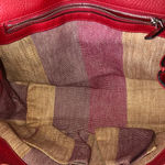 Gucci  Bamboo Turn-Lock Red Leather Top Handle Satchel w Removable Strap Photo 6