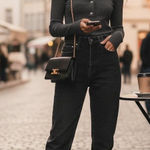 Ganni Black Swigy Straight Leg Denim Jeans Size 31 NWT Photo 0