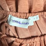 Floret Studios Modern Prairie Style Midi Dress Women's Medium Peach Long Sleeves Orange Photo 4