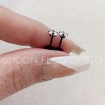 Tiny Black Square CZ Flat Back Earrings Photo 3