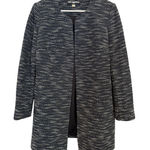 Karl Lagerfeld  Paris Black White Tweed‎ Open Front Blazer Jacket Large Elegant Photo 0