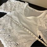 Eberjay Eberjey white cover up tunic dress, 100% Cotton, wide 3/4 sleeve w.lace S/M Photo 8