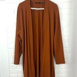 Iman Comfy Chic Ribbed Hacci Knit Duster Cardigan in Pumpkin Spice Size XL Orange Photo 0