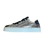 ALLSAINTS Shana Metallic Silver Low Top Shoes Trainers Sneaker Sz 8 (38) Lace Up Photo 3
