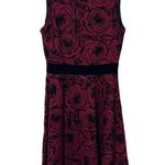 Gabby Skye  Dress Size 4 Dark Pink With Velvet Floral Pattern Whimsy Goth Photo 2