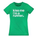 New Womens Gone for a Run Kiss Me I’m a Runner St Pattys Day Graphic Tee Photo 3