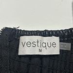 Vestique ‎ Black Puff Sleeve faux leather cropped smock Blouse medium Photo 1
