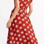Madewell  Ruffle-Edge Wrap Midi Dress Size XS Daisy Daydream Red Floral Boho Photo 1