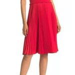 Nanette Lepore  size 6 crimson ruby pleated dress sleeveless mock neck 3 button Photo 1